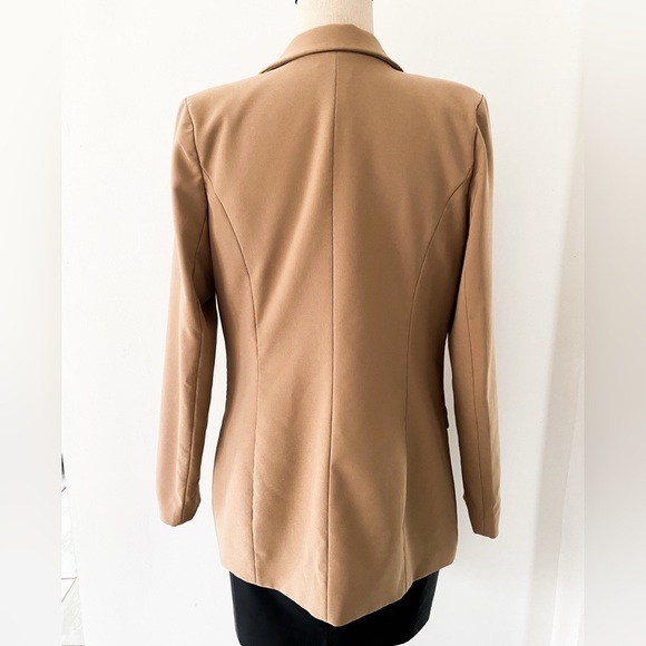 Oh Polly Tan Blazer Jacket with Pockets, Size 8 - Picture 6 of 8